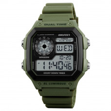 Чоловічий наручний годинник Awarder 010AG Army Green в мілітарі стилі (SKU: 1202-0924)