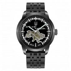 Чоловічий механічний годинник Awarder 043 Де би не був All Black Steel Automatic з сапфіровим склом
