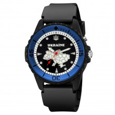 Годинник наручний Awarder 031 Ukraine Black-Blue спортивний з водонепроникністю 5 ATM Годинник наручний Awarder 031 Ukraine Black-Blue спортивний з водонепроникністю 5 ATM