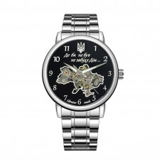 Чоловічий механічний годинник Awarder 022 Mesh Не Забуду Дім Silver-Black Steel з автопідзаводом