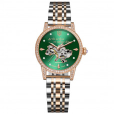 Жіночий механічний годинник Awarder 049 Silver-Gold-Green з автопідзаводом та зеленим циферблатом Жіночий механічний годинник Awarder 049 Silver-Gold-Green з автопідзаводом та зеленим циферблатом