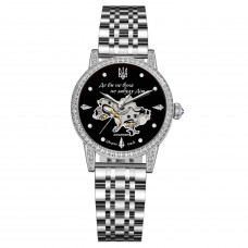 Жіночий механічний годинник Awarder 049 Silver-Black з автопідзаводом та сталевим браслетом Жіночий механічний годинник Awarder 049 Silver-Black з автопідзаводом та сталевим браслетом