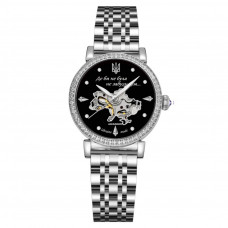 Жіночий механічний годинник Awarder 047 Silver-Black з автопідзаводом та сталевим корпусом Жіночий механічний годинник Awarder 047 Silver-Black з автопідзаводом та сталевим корпусом