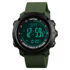 Чоловічий тактичний годинник Awarder 036 Compass Green-Black з електронним циферблатом та компасом Чоловічий тактичний годинник Awarder 036 Compass Green-Black з електронним циферблатом та компасом
