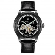 Чоловічий годинник Awarder 043-1 Де би не був All Black Leather Miyota з сапфіровим склом та автопідзаводом