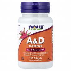 Вітаміни А та D, Vitamins A&D, Now Foods, 100 гелевих капсул