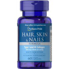 Формула для волосся, шкіри, нігтів, Hair Skin Nails Formula, Puritan's Pride, 60 каплет