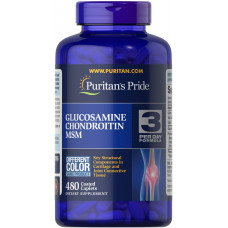 Глюкозамін хондроїтин і МСМ, Double Strength Glucosamine, Chondroitin & MSM Joint Soother, Puritan's Pride, 480 каплет