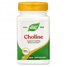 Холін, Choline, Nature's Way, 500 мг, 100 веганських таблеток