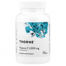Вітамін С у формі аскорбінової кислоти, Vitamin C as Ascorbic Acid, Thorne, 60 капсул (1 г у капсулі) Вітамін С у формі аскорбінової кислоти, Vitamin C as Ascorbic Acid, Thorne, 60 капсул (1 г у капсулі)