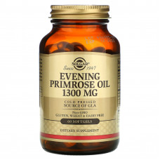 Олія вечірньої примули (Evening Primrose Oil), Solgar, 1300 мг, 60 гелевих капсул Олія вечірньої примули (Evening Primrose Oil), Solgar, 1300 мг, 60 гелевих капсул
