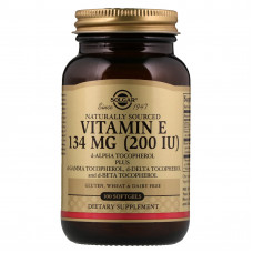 Вітамін Е, Vitamin E, Solgar, натуральний, 134 мг (200 МО), 100 гелевих капсул Вітамін Е, Vitamin E, Solgar, натуральний, 134 мг (200 МО), 100 гелевих капсул