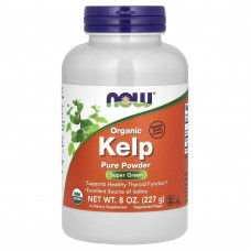 Бурі морські водорості, ламінарія, Kelp, NOW Foods, органічний порошок, 227 г