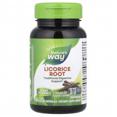 Корінь солодки (Licorice), Nature's Way, 900 мг, 100 веганських капсул (450 мг у капсулі) Корінь солодки (Licorice), Nature's Way, 900 мг, 100 веганських капсул (450 мг у капсулі)
