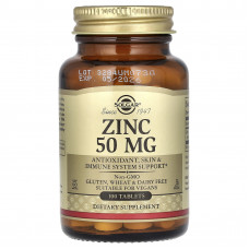 Глюконат цинку, Zinc, Solgar, 50 мг, 100 таблеток Глюконат цинку, Zinc, Solgar, 50 мг, 100 таблеток