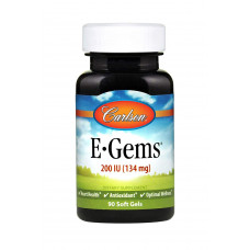 Вітамін Е, E-Gems Natural Vitamin E, Carlson, 134 мг (200 МО), 90 гелевих капсул