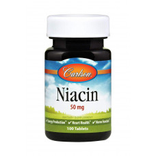 Ніацин (Вітамін В3), Niacin, Carlson, 50 мг, 100 таблеток Ніацин (Вітамін В3), Niacin, Carlson, 50 мг, 100 таблеток