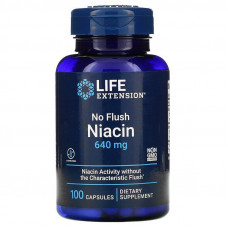 Ніацин (Вітамін В3), No Flush Niacin, Life Extension, 640 мг, 100 капсул Ніацин (Вітамін В3), No Flush Niacin, Life Extension, 640 мг, 100 капсул