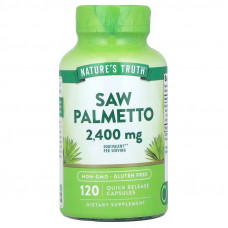 Со Пальметто, Saw Palmeto, Nature's Truth, 2400 мг, 120 капсул швидкого вивільнення (1200 мг на капсулу)