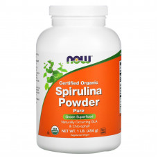 Спіруліна, сертифікований органічний порошок, Spirulina, Now Foods, 454 гр