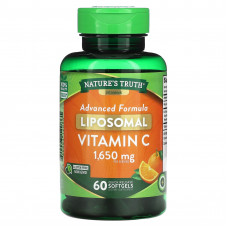 Вітамін С, Liposomal Vitamin C, Nature's Truth, ліпосомальний, 1650 мг, 60 гелевих капсул швидкого вивільнення (550 мг у капсулі)