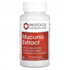 Мукуна, Mucuna Extract, Protocol for Life Balance, екстракт, 400 мг, 90 рослинних капсул Мукуна, Mucuna Extract, Protocol for Life Balance, екстракт, 400 мг, 90 рослинних капсул
