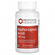 Альфа-ліпоєва кислота, Alpha-Lipoic Acid, Protocol for Life Balance, 250 мг, 90 веганських капсул Альфа-ліпоєва кислота, Alpha-Lipoic Acid, Protocol for Life Balance, 250 мг, 90 веганських капсул