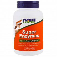 Ферменти для травлення, Super Enzymes, Now Foods, 90 капсул