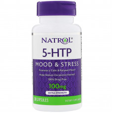 5-гідрокси L-триптофан (5-НТР), Natrol, 100 мг, 30 кап.