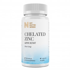 Цинк хелат, Chelated Zinc, My Nutri Week, 30 мг, 100 капсул Цинк хелат, Chelated Zinc, My Nutri Week, 30 мг, 100 капсул