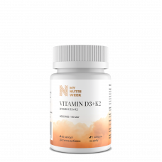 Вітамін D3+К2, Vitamin D3+K2, My Nutri Week, 4000 МО/50 мкг, 60 капсул