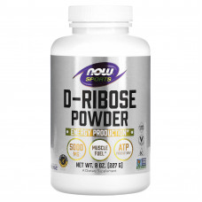 D-рибоза, D-Ribose, Now Foods, Sports, порошок, 5000 мг, 227 г