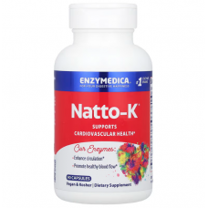Наттокіназа, Natto-K, Enzymedica, серцево-судинна, 90 капсул