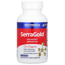 Протеолітичні ферменти, SerraGold, Enzymedica, серрапептаза для серця, 120 капсул