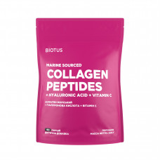 Колаген морський + гіалуронова кислота + вітамін C, Marine Sourced Collagen Peptides + Hyaluronic Acid + Vitamin C, Biotus, 206 г Колаген морський + гіалуронова кислота + вітамін C, Marine Sourced Collagen Peptides + Hyaluronic Acid + Vitamin C, Biotus, 206 г