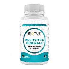 Мультивітаміни та мінерали, Multivits & Minerals, Biotus, 120 капсул