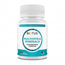 Мультивітаміни та мінерали, Multivits & Minerals, Biotus, 30 капсул