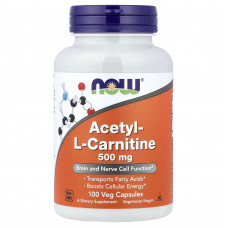 Ацетил карнітин, Acetyl-L Carnitine, Now Foods, 500 мг, 100 вегетаріанських капсул Ацетил карнітин, Acetyl-L Carnitine, Now Foods, 500 мг, 100 вегетаріанських капсул