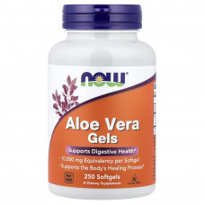 Алое вера, Aloe Vera Gels, NOW Foods, 250 гелевих капсул (50 мг на капсулу)