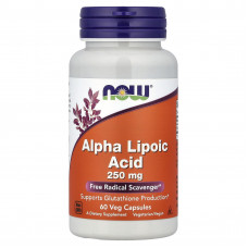 Альфа-ліпоєва кислота, Alpha Lipoic Acid, NOW Foods, 250 мг, 60 вегетаріанських капсул