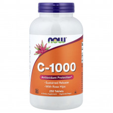 Вітамін С-1000, Vitamin C, Now Foods, 250 таблеток