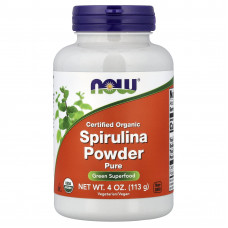 Спіруліна, сертифікований органічний порошок, Spirulina, NOW Foods, 113 гр