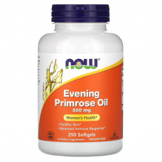 Олія вечірньої примули, Evening Primrose Oil, Now Foods, 500 мг, 250 гелевих капсул Олія вечірньої примули, Evening Primrose Oil, Now Foods, 500 мг, 250 гелевих капсул