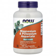 Магній та калій аспартат, Magnesium & Potassium Aspartate, Now Foods, 120 вегетаріанських капсул Магній та калій аспартат, Magnesium & Potassium Aspartate, Now Foods, 120 вегетаріанських капсул
