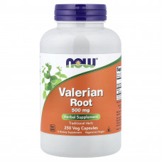 Корінь Валеріани, Valerian Root, Now Foods, 500 мг, 250 вегетаріанських капсул