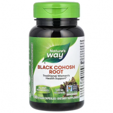 Клопогон (Циміцифуга), Black Cohosh, Nature's Way, корінь, 540 мг, 100 веганьких капсул Клопогон (Циміцифуга), Black Cohosh, Nature's Way, корінь, 540 мг, 100 веганьких капсул