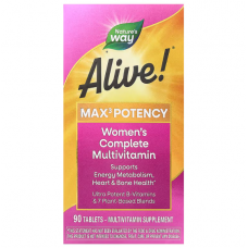 Вітаміни для жінок, Alive, Women's Complete Multivitamin, Nature's Way, повний мультивітамінний комплекс, 90 таблеток Вітаміни для жінок, Alive, Women's Complete Multivitamin, Nature's Way, повний мультивітамінний комплекс, 90 таблеток