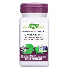 Джімнема стандартизована, Gymnema, Nature's Way, 500 мг, 60 кап. Джімнема стандартизована, Gymnema, Nature's Way, 500 мг, 60 кап.