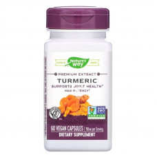 Куркума, Turmeric, Nature's Way, екстракт преміум-класу, 750 мг, 60 веганських капсул
