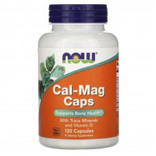 Кальцій та магній, Cal-Mag Caps, Now Foods, з мікроелементами та вітаміном D, 120 капсул